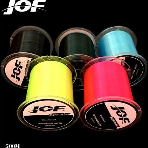 2pc 500m Super Strong Daiwa jof Nylon Fishing Line 4.4LB - 28.6LB 7 Colors Japan Monofilament Main Line with Plastic Box