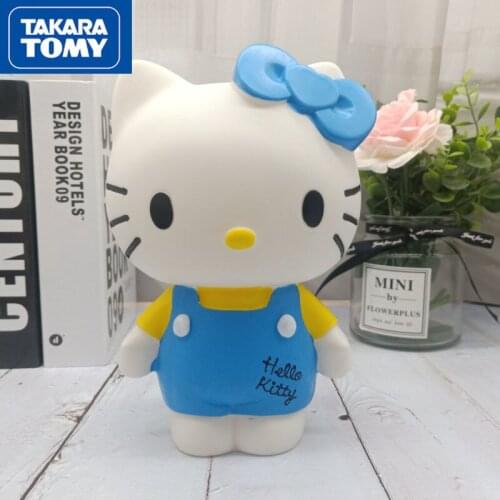 TAKARA TOMY fashion cartoon Hello Kitty drop-resistant piggy bank simple plastic childrens cute large-capacity piggy bank