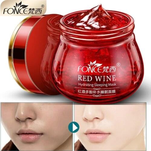 Korean Red Wine Essence Sleeping Facial Mask Whitening Cream Moisturizing Gel Night Cream Aging Nutrition Brighten Face 100g