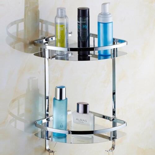 Bathroom Shelf 304 stainless steel Bath Shower Rack Shower Shelf Bath Holder Bolt Inserting Type Corner Shelf bath hardware