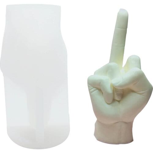 Vertical Middle Finger Silicone Mould 3D Candle Mold Candle Making Kit Aromatherapy Resin Car Decoration DIY Baking Mould Crafts