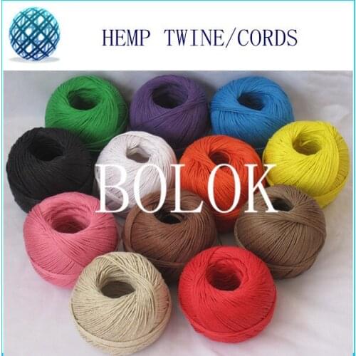 12 color hemp cord waxed (30pcs/lot)100m/ball,twisted cords, hemp twine cord used in all kinds packing by free shipping