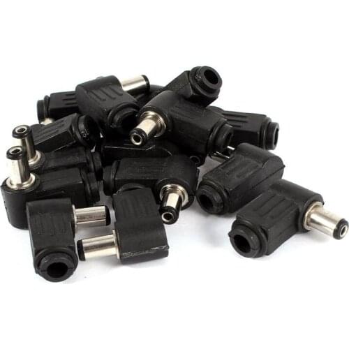 15Pcs Right Angle 5.5mmx2.1mm Male Plug to DC Power Cable Connector
