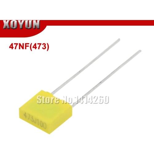 20PCS Correction Capacitor 47NF 473J 100V 5mm Polypropylene Safety Plastic Film Capacitor New original free shipping