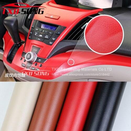 50cm*100cm/200cm/300cm/600cm per roll Premium Leather Pattern PVC Adhesive Vinyl Film Stickers For Auto Car Body