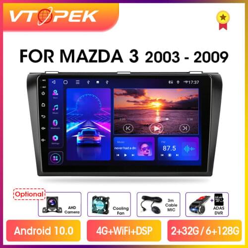 Vtopek 9" 2din Android Car Radio Multimedia Player Auto Stereo Navigation GPS For Mazda 3 2004-2009 DSP 2 din no dvd With BOSE