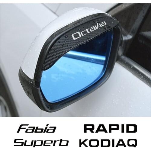 Car Rearview Mirror Rain Eyebrow For Skoda Octavia Fabia Rapid Superb Kodiaq Scala Karoq Citigo Kamiq Roomster Car Accessories