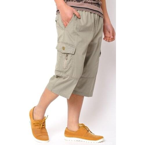 Plus size XL - 6 XL (133 cm waist) Big yards leisure 7 minutes of pants beach pants cotton overalls male 2016