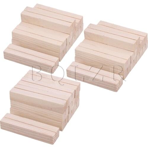 BQLZR Wooden Desktop Rectangle Wooden Postcard Base Wooden Color Set of 30