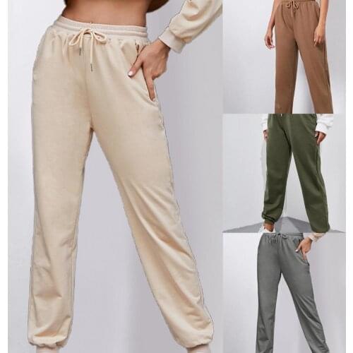 Trousers Trendy Elastic Waist Ankle Tied Long Trousers Casual Long Trousers Elastic Waist Streetwear