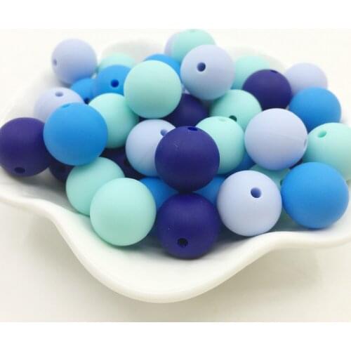 Boy & Girl Candy Bead 15mm silicone beads round loose jewelry baby teething balls Food Grade Sensory infant teether DIY necklace