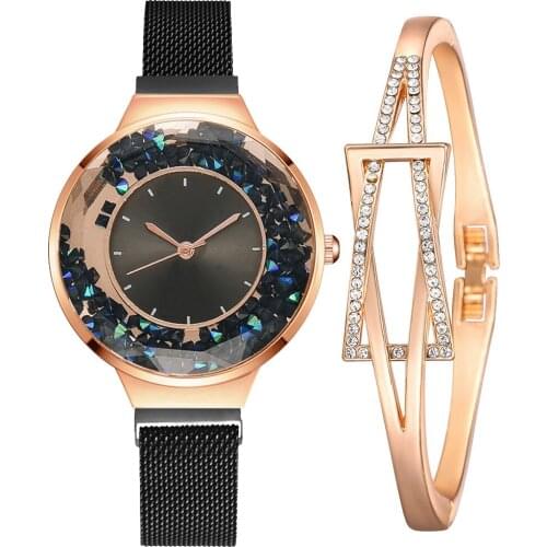 Fashion Watches For Women Luxury Ladies Quartz Magnet Buckle Movable Rhinestones Ladies Wristwatches Pink Clock Relogio Feminino