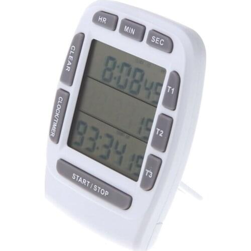 LCD Digital Alarm Timer with Triple Display 3-Line Timer Countdown Stopwatch