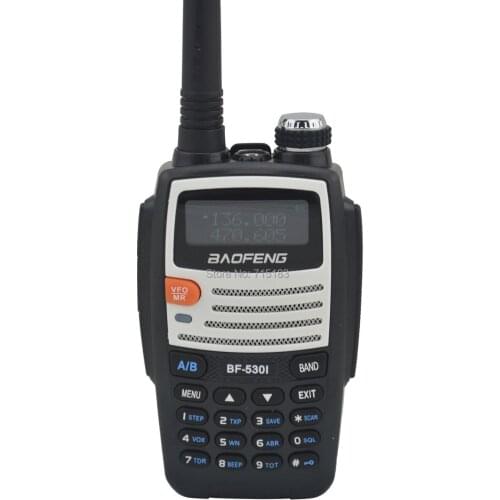 Color White BF-530I 136-174MHz & 400-520MHz Dual Band 5W/1W 128CH FM 65-108MHz with Free Earphone Portable Two-way Radio
