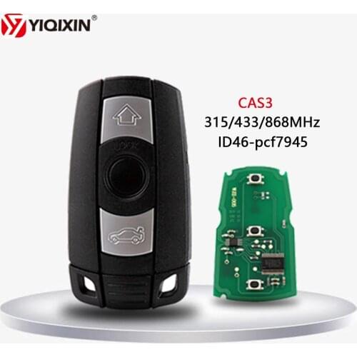 YIQIXIN 315/315LP/433/868Mhz 3 Buttons Remote Smart Car Key For BMW CAS3 X1 X6 Z4 1/3/5/7 Series Keyless Entry ID46 PCF7945 Chip