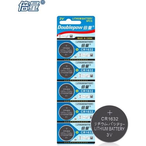 Doublepow 5 grains.. Button battery CR1632 lithium battery 3V, car key remote control, watch universal button battery original