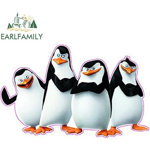 EARLFAMILY 13cm x 8.2cm Madagascar Penguins Decal Sticker JDM Car Styling Car Sticker Vinyl Decals DIY Waterproof Car Accessory