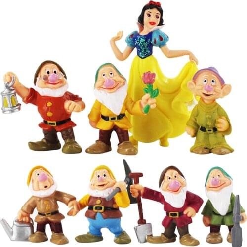5-10cm 8pcs/Lot Snow White and The Seven Dwarfs PVC Action Figure Collection Princess Figurine Model Toy Kids Birthday Gift