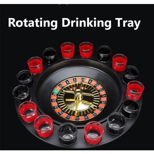 NEW Novelty Gifts Russian Lucky Shot Party Games Roulette Drinking Game With 6 Glass Spin Wheel Portable Board Game Hot