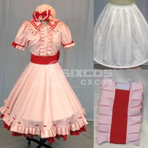 Quality Goods Game Touhou Project Remilia Scarlet Cosplay Costume Cute Pink Uniform Dress Unisex Halloween Role Paly Clothing