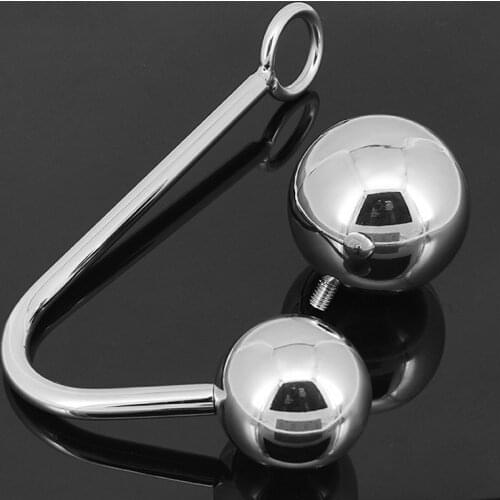 Hot! 304 Stainless Steel Anal Plugs Hooks 2 Size Refill Ball Fetish Chastity Sex Product Adult Game Toys for Men and Women