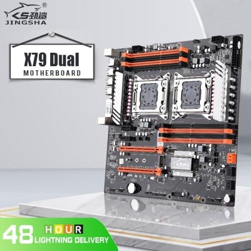 JINGSHA Dual Socket LGA 2011 X79 Desktop Motherboard Support 2x PCIe x16 M.2 Cross Fire Intel XEON CPU and ECC REG Memory