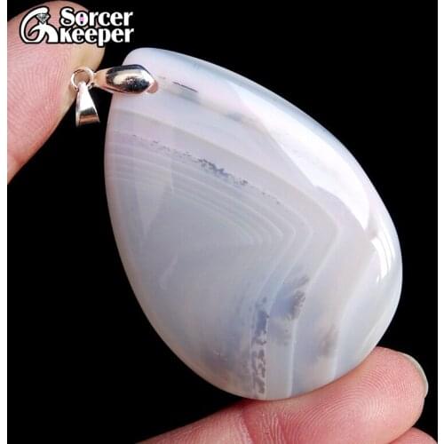 Fashion Women Man Necklace Pendant Big Natural Moss Agates Stone Pendant Slide Healing Crystal Pendants for Jewelry Making BA651