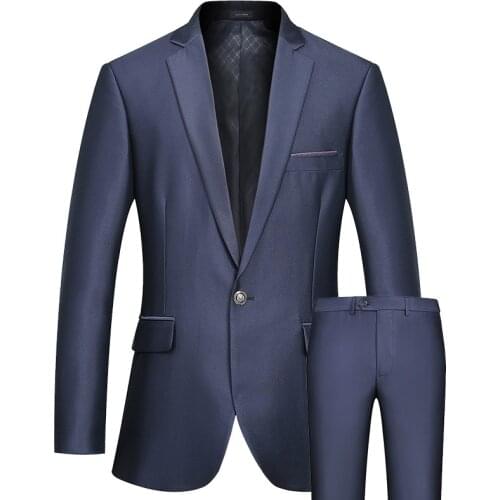 Mens One Buttons Business Suits Slim Fit High Quality Gentlemens Fashion Suits Male Casual Suits Set Bridegroom FS-101