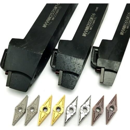 MVVNN1616K16 MVVNN2020K16 MVVNN2525M16 External Turning Tool Holder+Carbide Inserts VNMG160404 VNMG160408 Lathe Cutting Tools