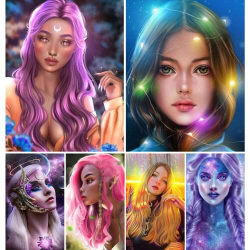 5D Diamond Embroidery Set Cute Girl Mosaic Cartoon Princess Full Round Square Diamond Painting Kid Gift