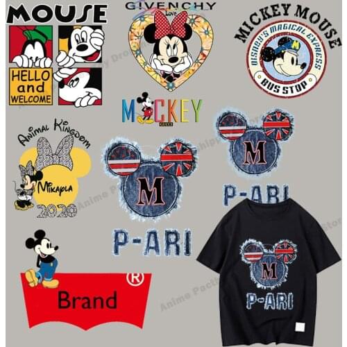Mickey Mouse Minnie Disney Patches for Clothing Heat Transfer Stickers for Iron on Patches for Clothes Accessories Appliqued