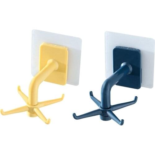 Wall Mounted 360 Rotating Coat Hanger Rotating four-claw storage hook without punching Kitchen Gadgets Accessories Bath Hook