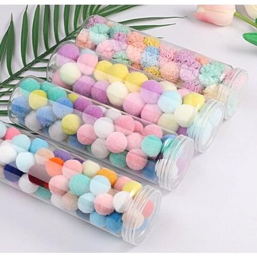 Original Box Packing Pompom Craft Mix Macaroon Colors Pom Poms DIY Soft Fur Balls Fluffy Plush Pompones Wedding Decor Sew Art