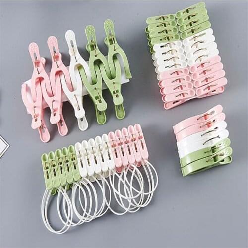 Plastic Clothes Pegs Windproof Fixation Clothespins Towel Hanging Peg Food Bag Sealing Clip Laundry Storage Organizer Accessory