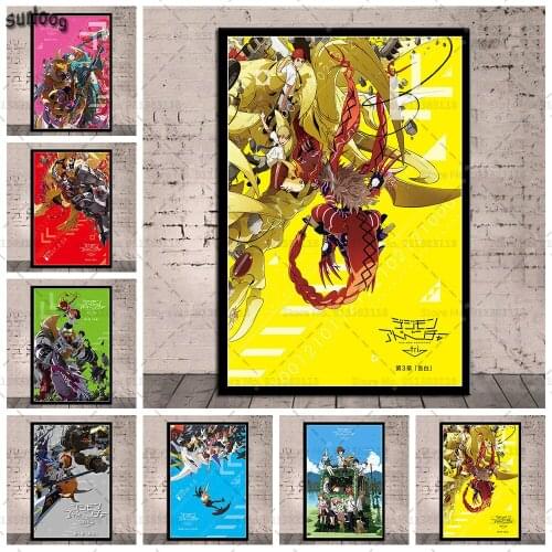 Digimon Adventure Tri Posters and Prints Movie Anime Wall Art Pictures Poster Canvas Painting for Home Decoration