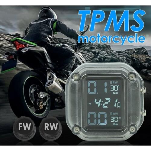 Waterproof LCD Tire Pressure Monitoring System Motorcycle TPMS USB Rechargeable Easily Installation Personal Motorbike Parts