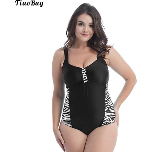 TiaoBug Women Sexy Plus Size One-Piece Jumpsuit Swimwear Straps V Neck Bowknot Removable Pads Without Rims Beach Bikini