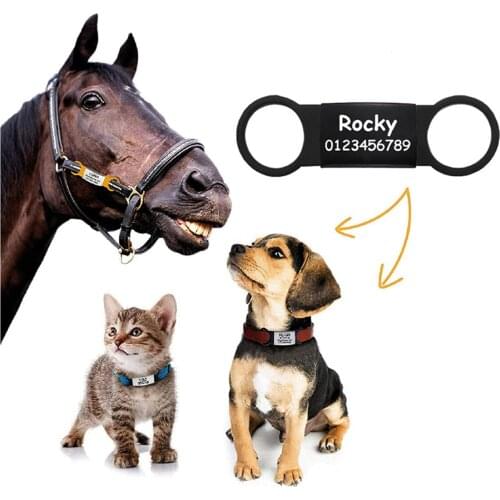 Personalized Dog Tags Slide On Pet Tag ID Dog Cat ID Tag Silent Custom Dog Tags Engraved Dog Collars Cat Name Tag Customized