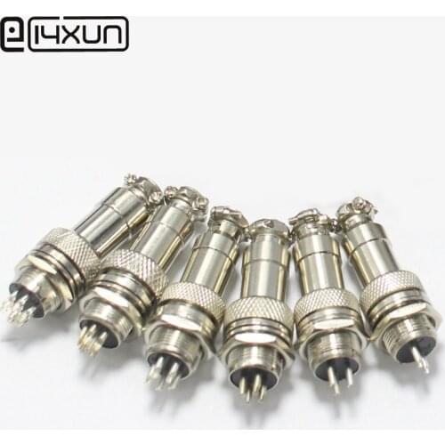 1set GX12 Aviation Plug Male Plug + Female jack 12mm Wire Panel Circular Metal Connector 2/3/4/5/6/7pin