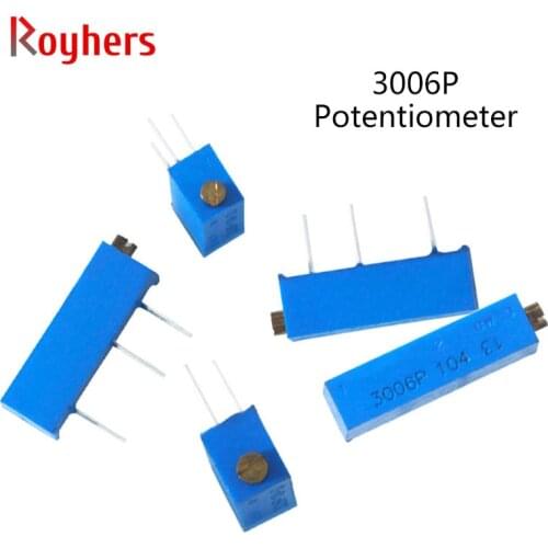 10Pcs 3006P Trimpot Trimmer Potentiometer 100R 200R 500R 1K 2K 5K 10K 20K 50K 100K 200K 500K 1M 3006P-1-105LF 202LF 101LF 3006