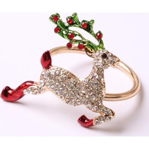10PCS/Metal Christmas Reindeer Napkin Ring Desktop Decoration Used for Christmas Family Gathering, Holiday Dinner Party, etc
