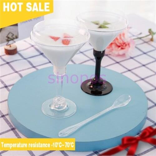 10pcs disposable transparent plastic Ice cream goblet cup, mousse/pudding/candy holder, clear red wine cups,SP01