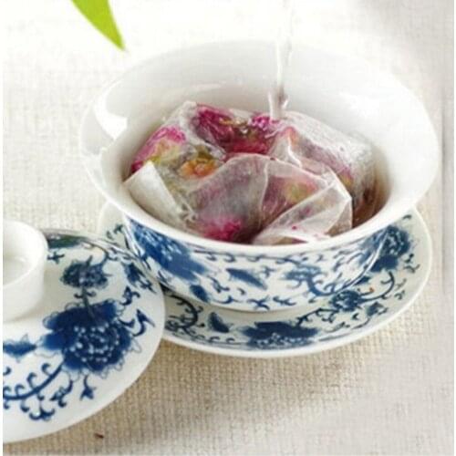 100Pcs White Non-woven Draw String Teabags Sealed Filter Disposable Tea Bag Herb Pouch 5.5*7CM 2020 New Arrivals High Quality