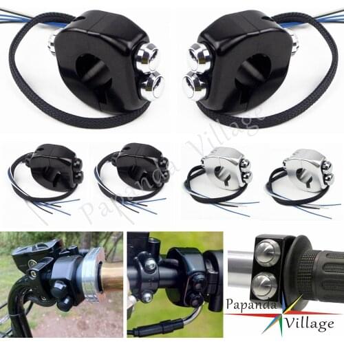 2pcs 7/8" Or 1" M-Switch Motorcycle Handlebar Mount Switches ON OFF Start Push-Button Control 22mm 25mm 3 Button Switch Housing