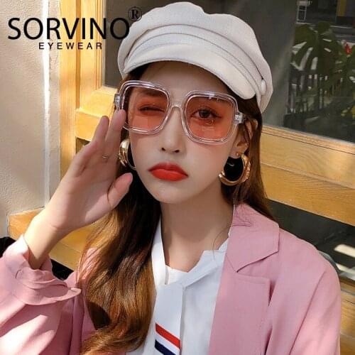 2021Oversized Square Sunglasses Women New Luxury Brand Trendy Large Frame Blue Clear Lens Vintage Men Driving Concave Glasses