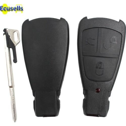 3 PCS/LOT, for Mercedes for Benz C E S Class uncut key keyless remote key shell FOB Case 3 buttons+ Insert key