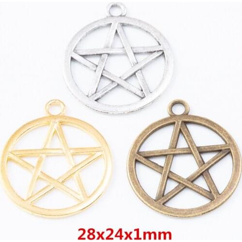 35 pieces of retro metal zinc alloy star pendant for DIY handmade jewelry necklace making 7862