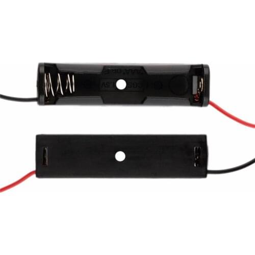 5Pcs/lot Hot sell Plastic 1.5V single 1 AAA battery cell holder box case with wire leads