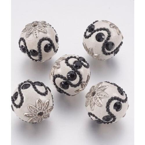 5pcs Handmade Indonesia Round Loose Beads for jewelry making DIY bracelet necklace F80