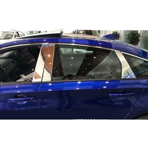 For Honda Accord 2018 2019-20 Steel Chrome Middle Window Pillar Cover Trims 6pcs